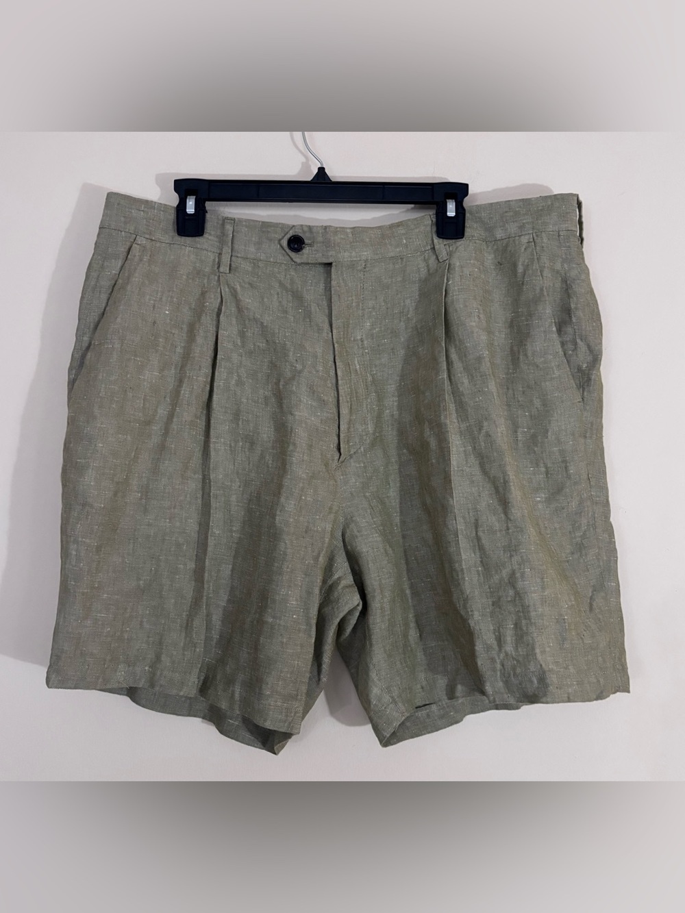 Todd Snyder Linen Pleated Shorts Men’s 38 Olive Green Made in Portugal